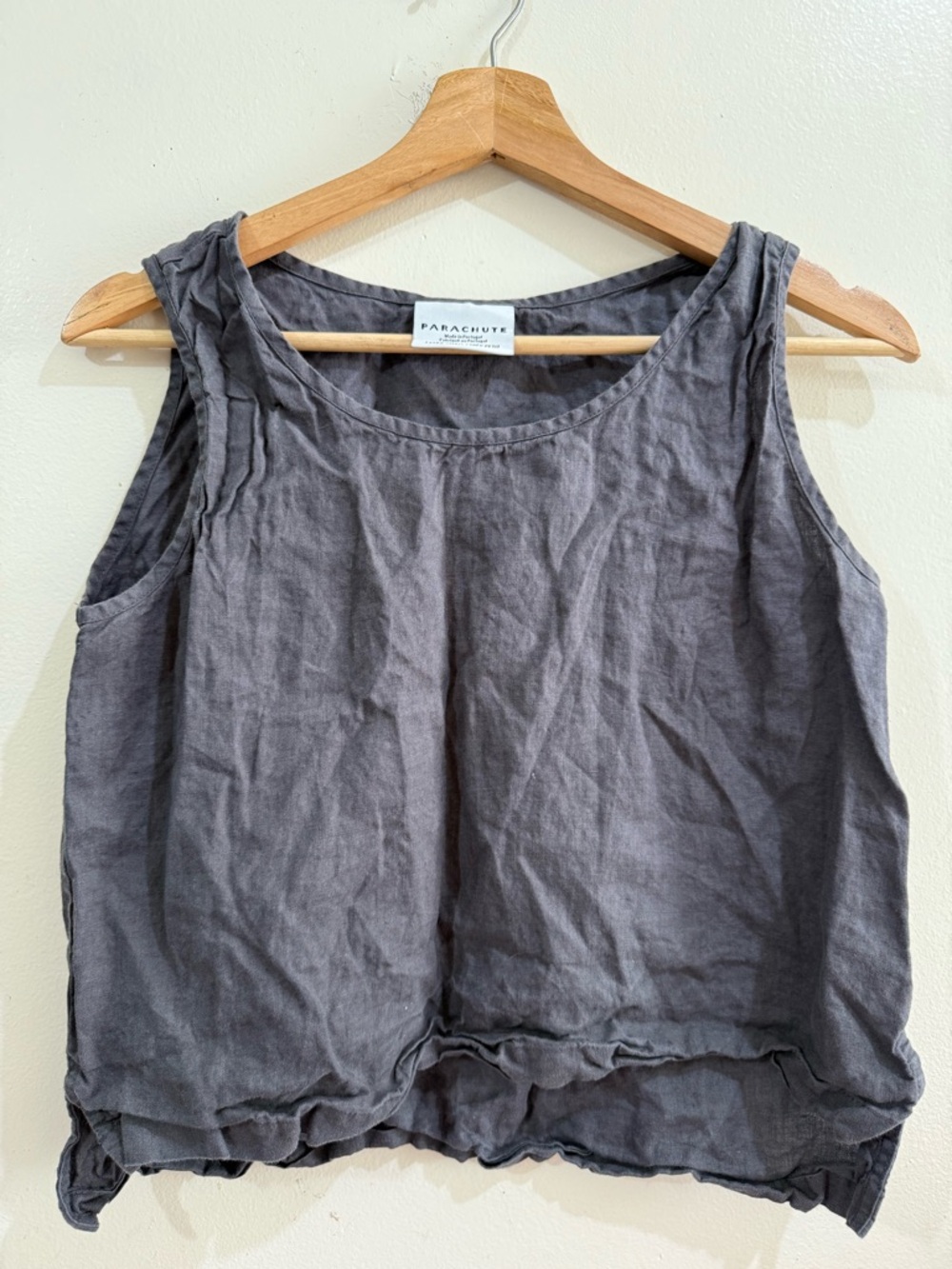 Parachute Women's Charcoal Linen Sleeveless Tank